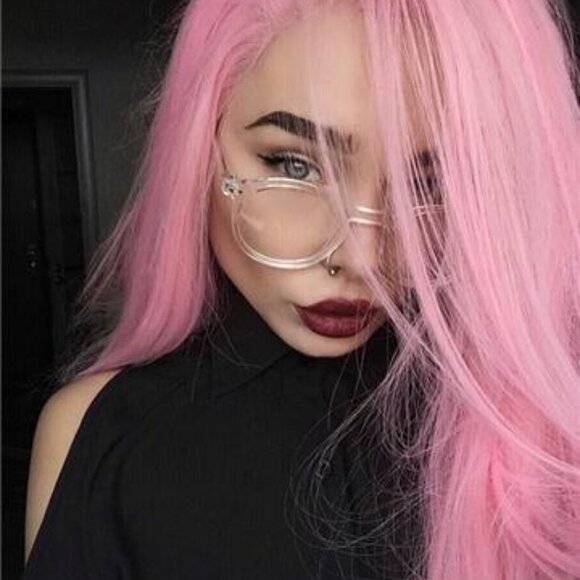 Pink Silky Lace Front Wigs
